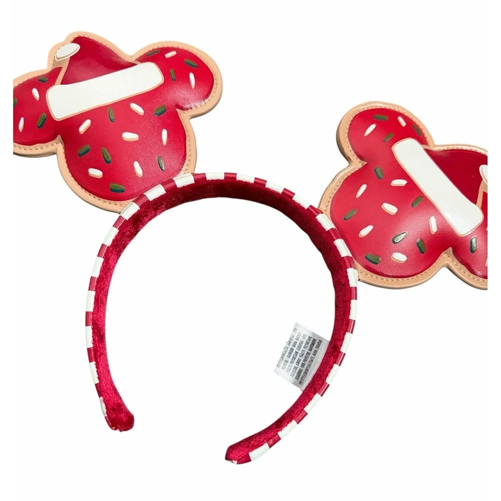 Disney Mickey Ears Christmas Cookie Sprinkle Candy Cane Holiday Headband‎
